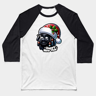 black color Xmas Design Baseball T-Shirt